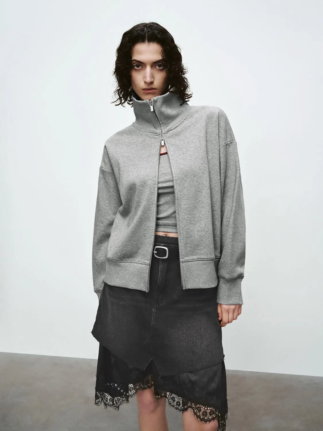 High Collar Zip Up Jackets sold by Urban Revivo