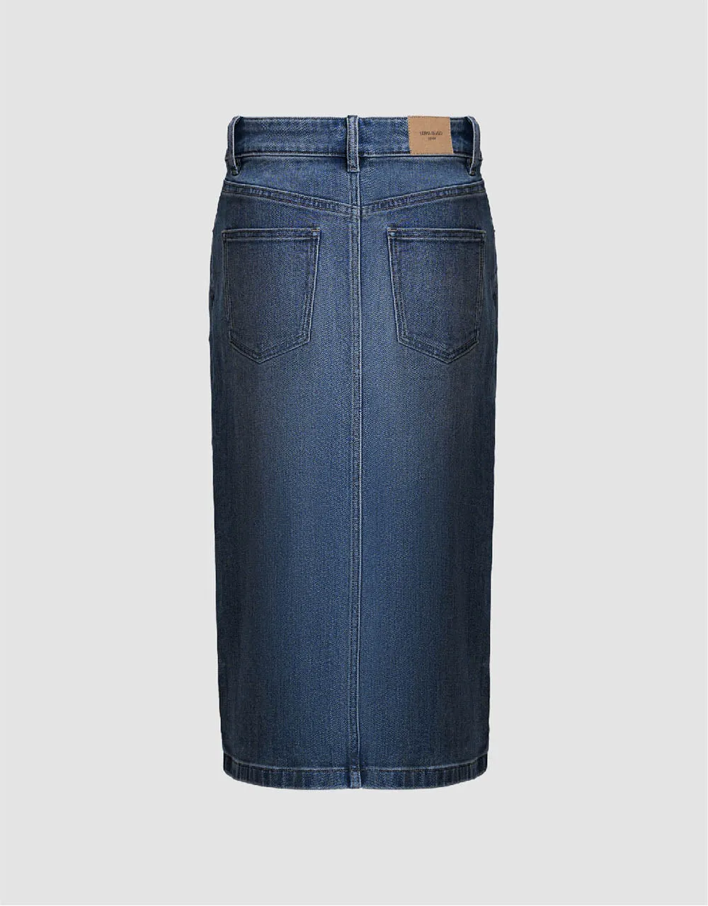 Split Hem Midi Straight Denim Skirt sold by Urban Revivo product image thumbnail 3
