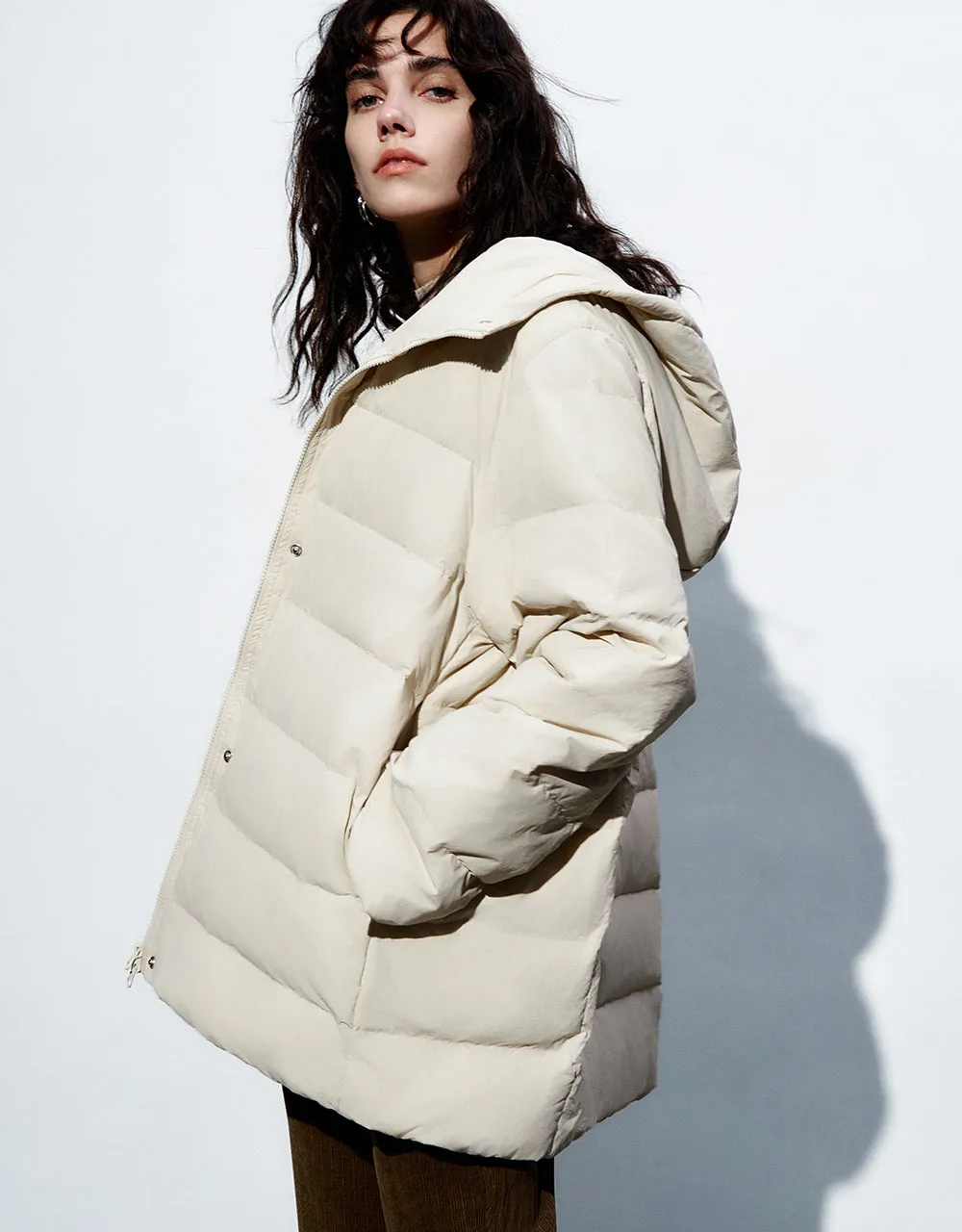Straight Hooded Down Jacket sold by Urban Revivo product image thumbnail 3
