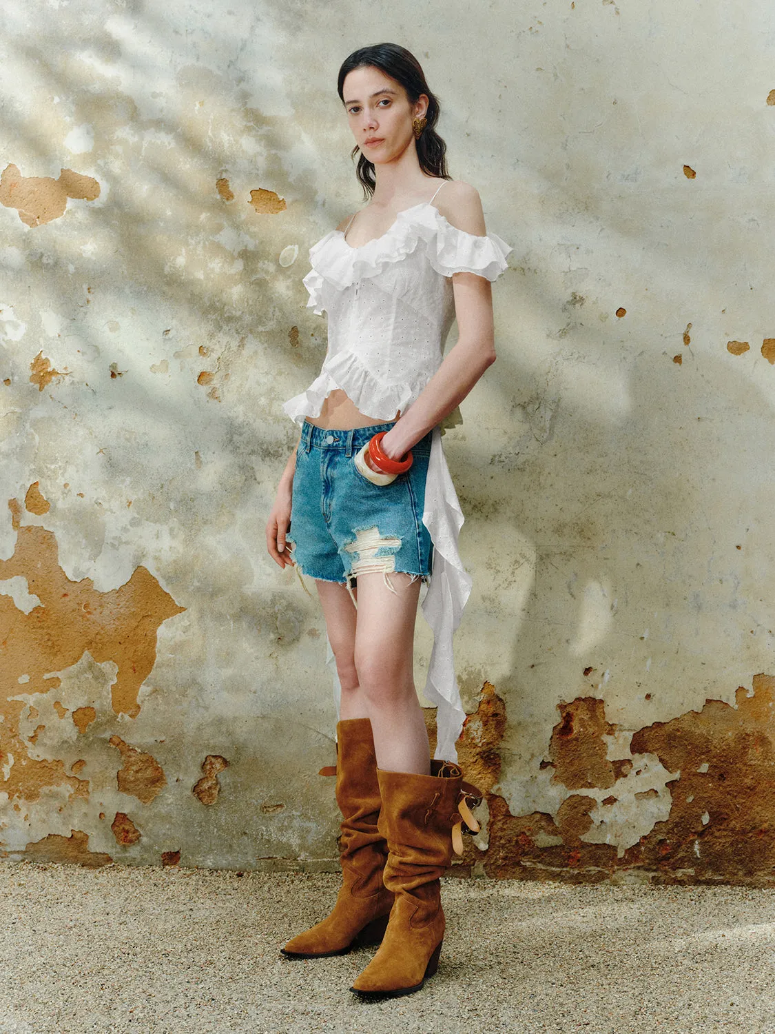 Ripped Denim Shorts sold by Urban Revivo product image thumbnail 5