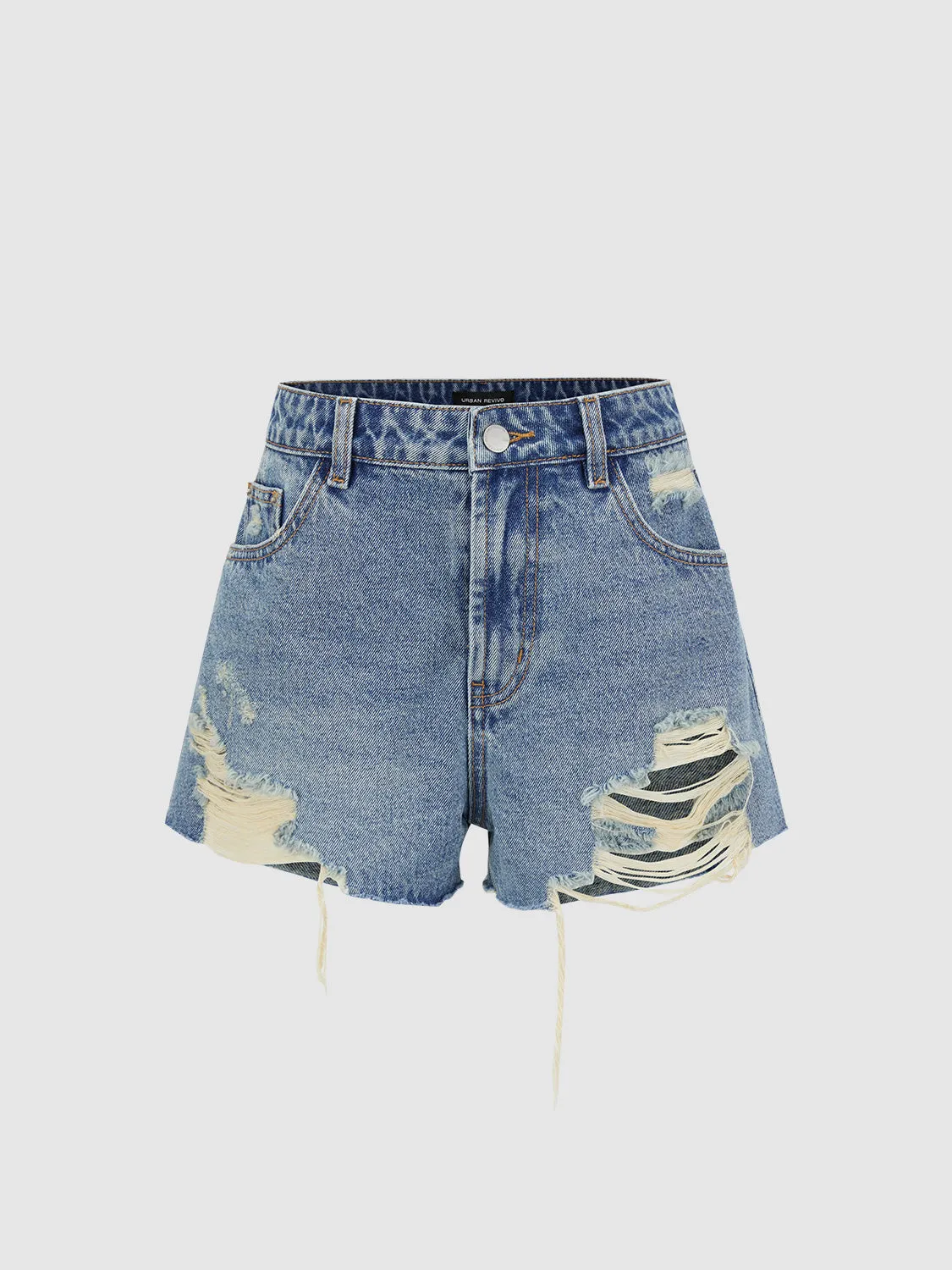 Ripped Denim Shorts sold by Urban Revivo