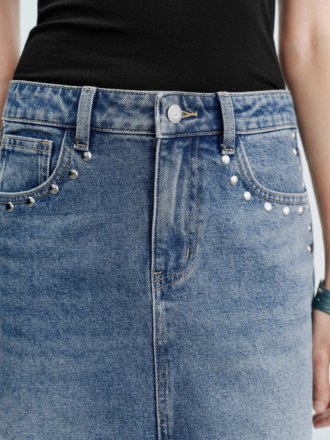 Denim Midi Skirts sold by Urban Revivo product image thumbnail 5