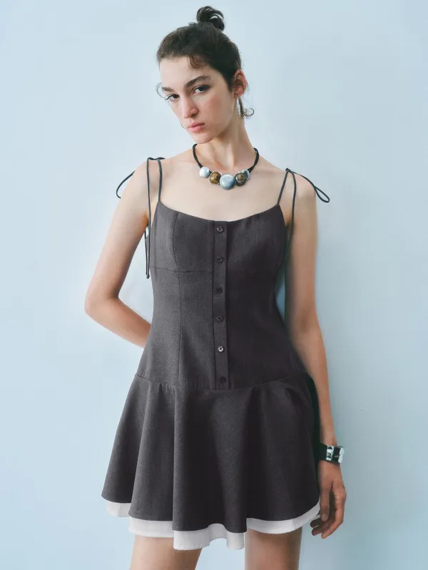 Tie Up A-Line Mini Dresses sold by Urban Revivo