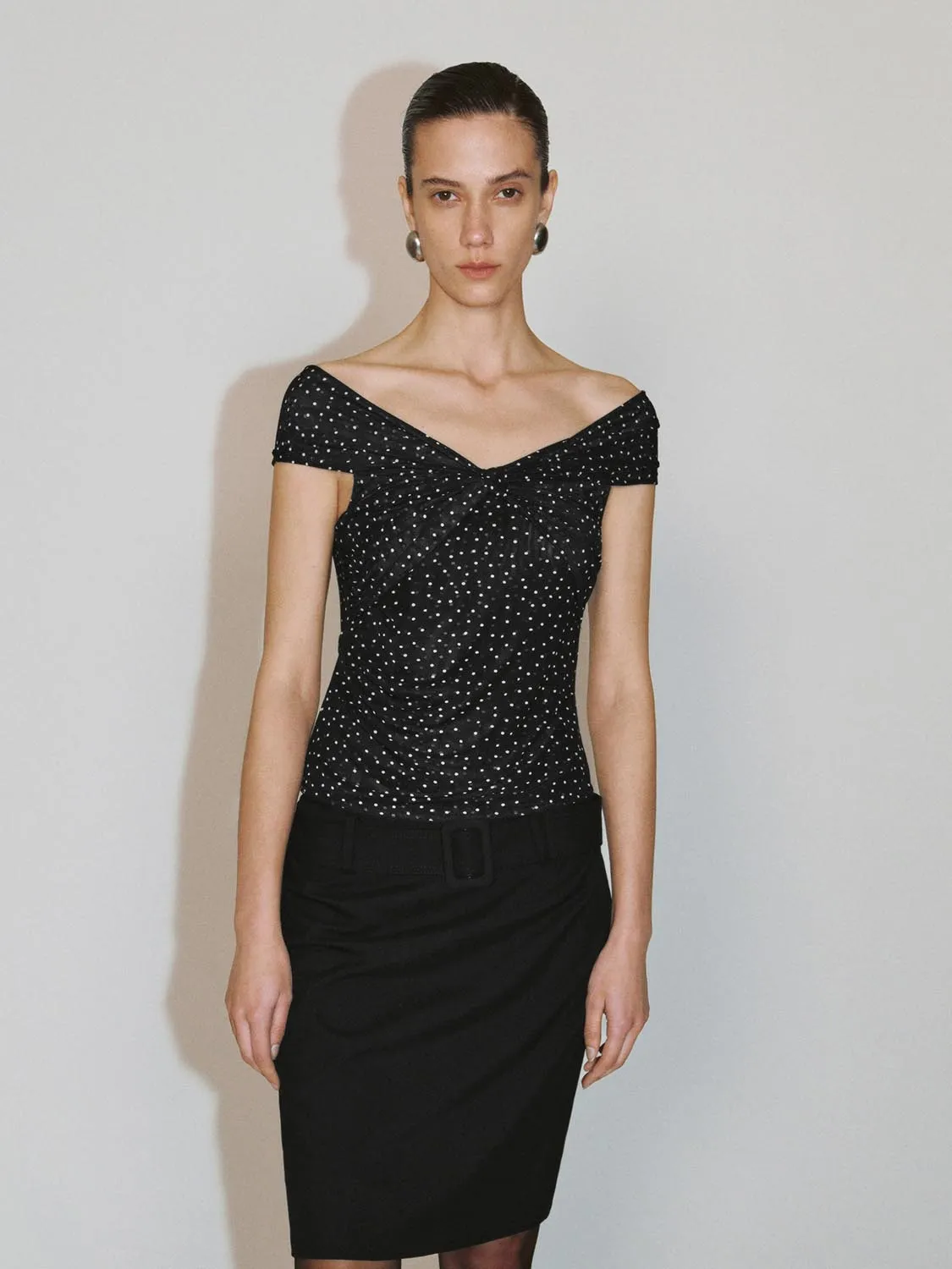 Off Shoulder Polka Dot Blouses sold by Urban Revivo