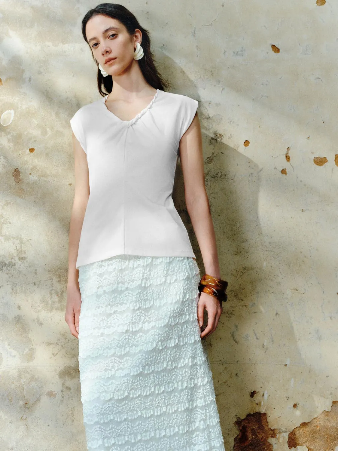 Cap Sleeve T-Shirts sold by Urban Revivo product image thumbnail 2