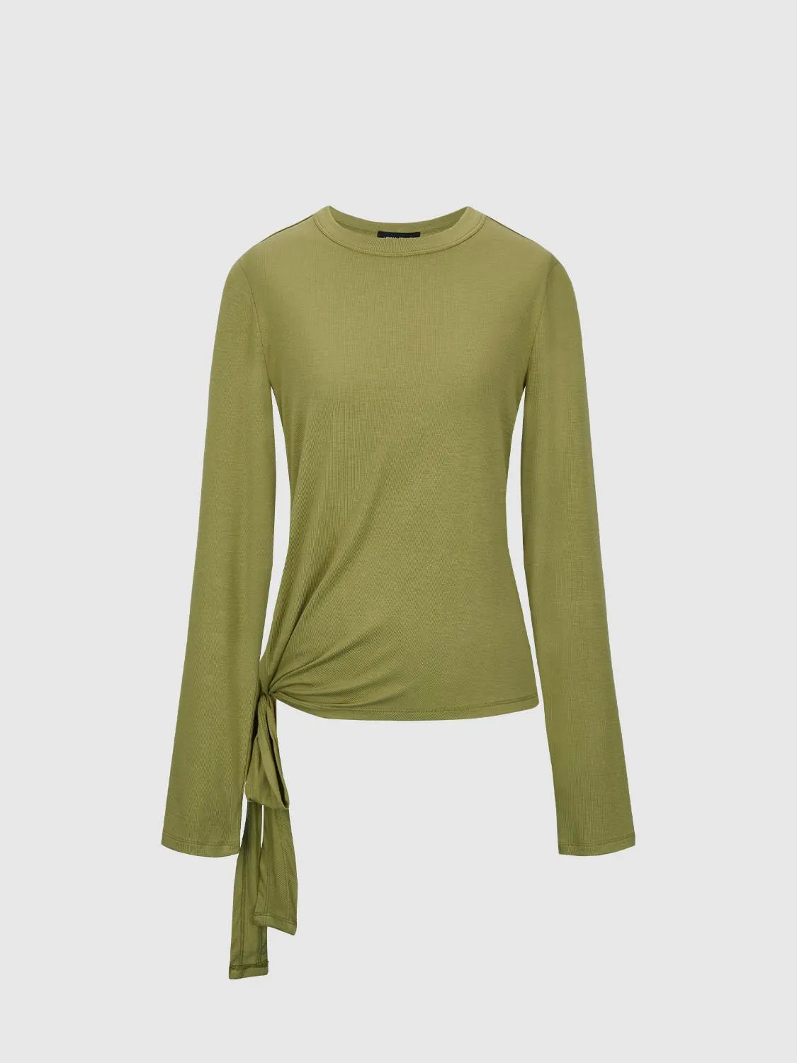 Tie Up Front Long Sleeve T-Shirts sold by Urban Revivo product image thumbnail 3