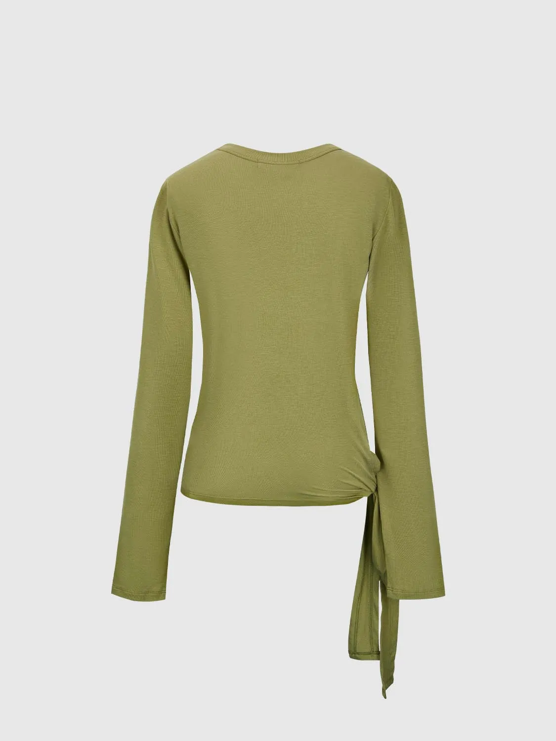 Tie Up Front Long Sleeve T-Shirts sold by Urban Revivo product image thumbnail 2