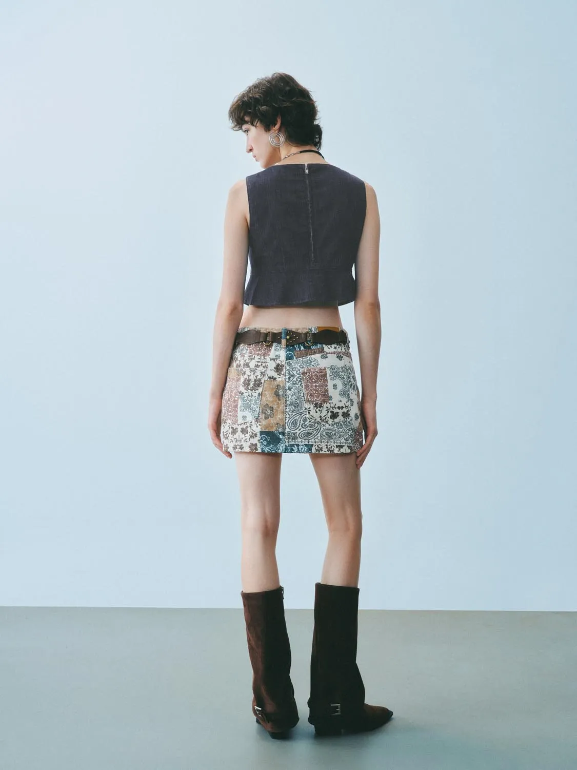 Denim Cropped Tops sold by Urban Revivo product image thumbnail 4