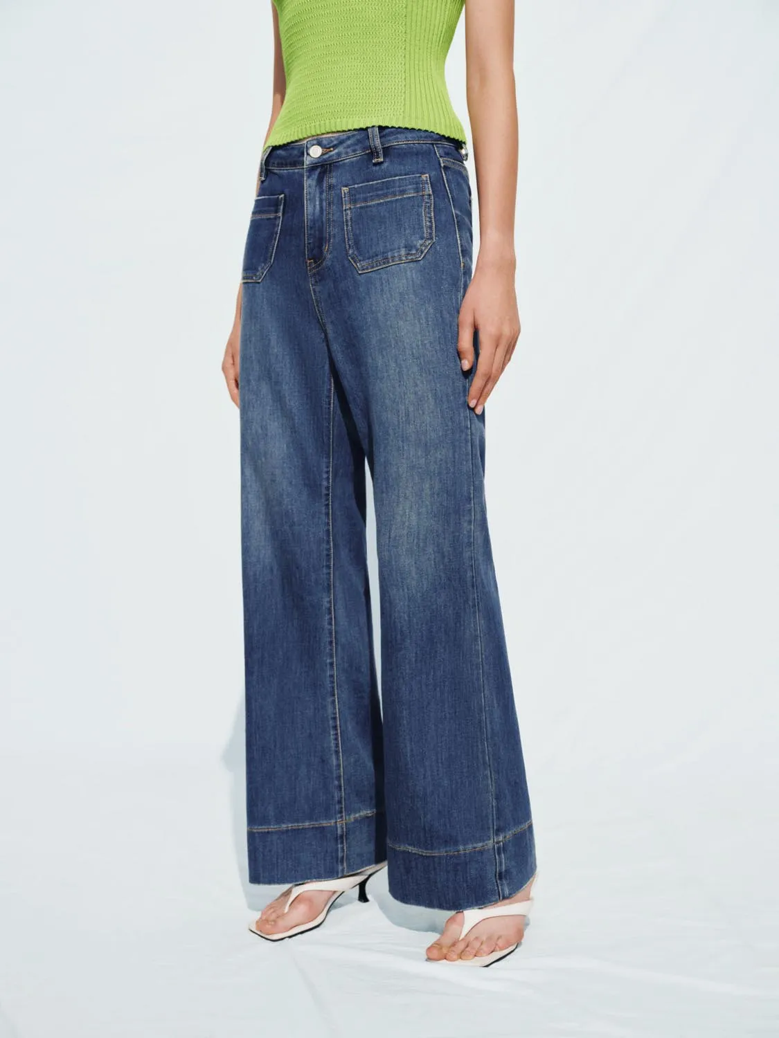 Flared Denim Jeans sold by Urban Revivo product image thumbnail 3