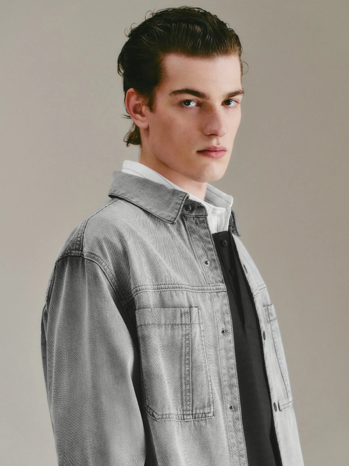 Loose Denim Shirts sold by Urban Revivo product image thumbnail 3