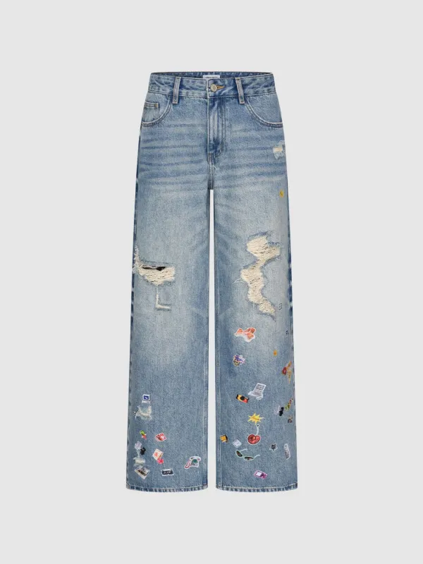 Ripped Denim Jeans sold by Urban Revivo