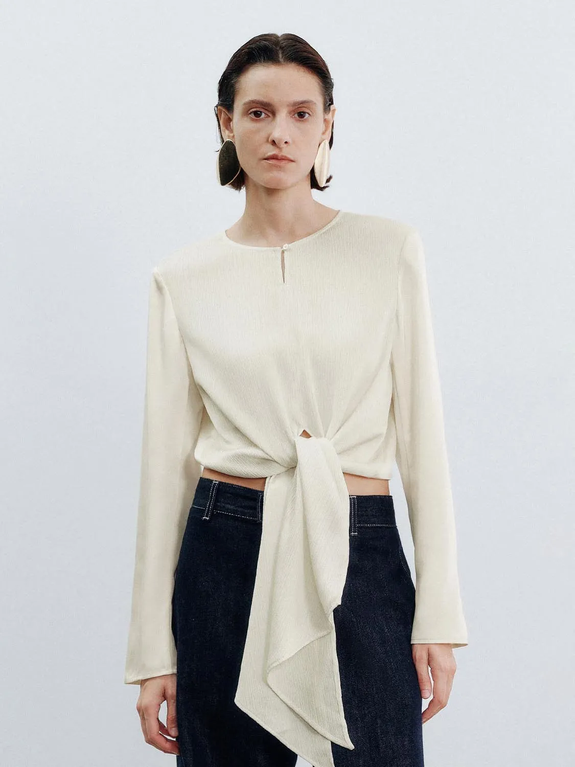 Tie Up Front Overhead Shirts sold by Urban Revivo