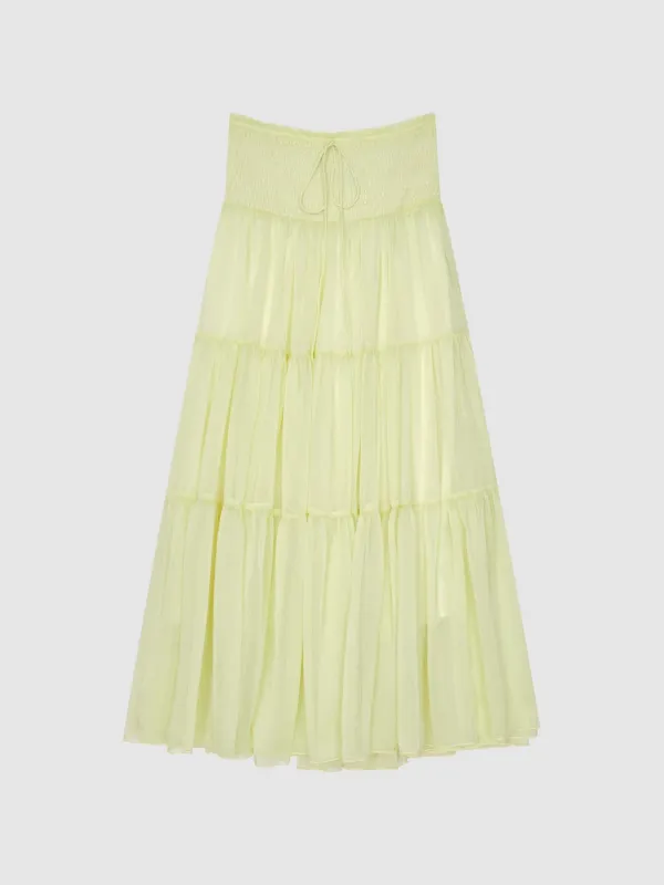 Tiered A-Line Maxi Skirts sold by Urban Revivo