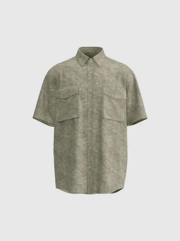 Flap Pocket Short Sleeve Shirts sold by Urban Revivo
