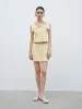 Frill Lapel Sleeveless Tops sold by Urban Revivo