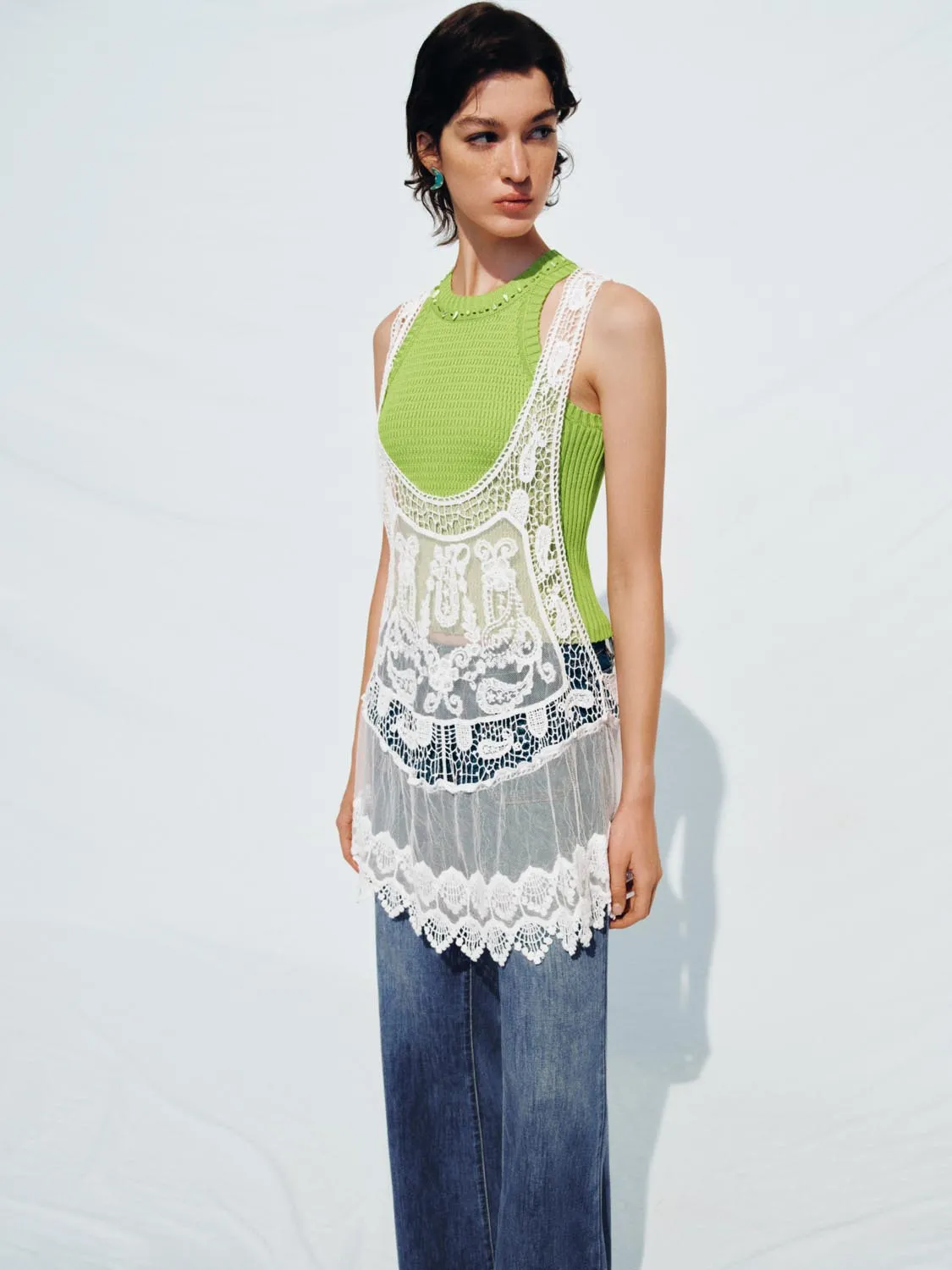 Knitted Sleeveless T-Shirts sold by Urban Revivo product image thumbnail 2