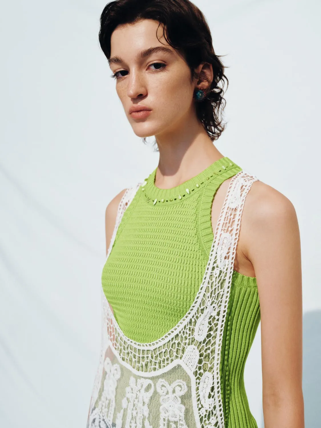 Knitted Sleeveless T-Shirts sold by Urban Revivo product image thumbnail 3