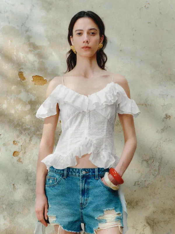 Off Shoulder Ruffle Tops sold by Urban Revivo