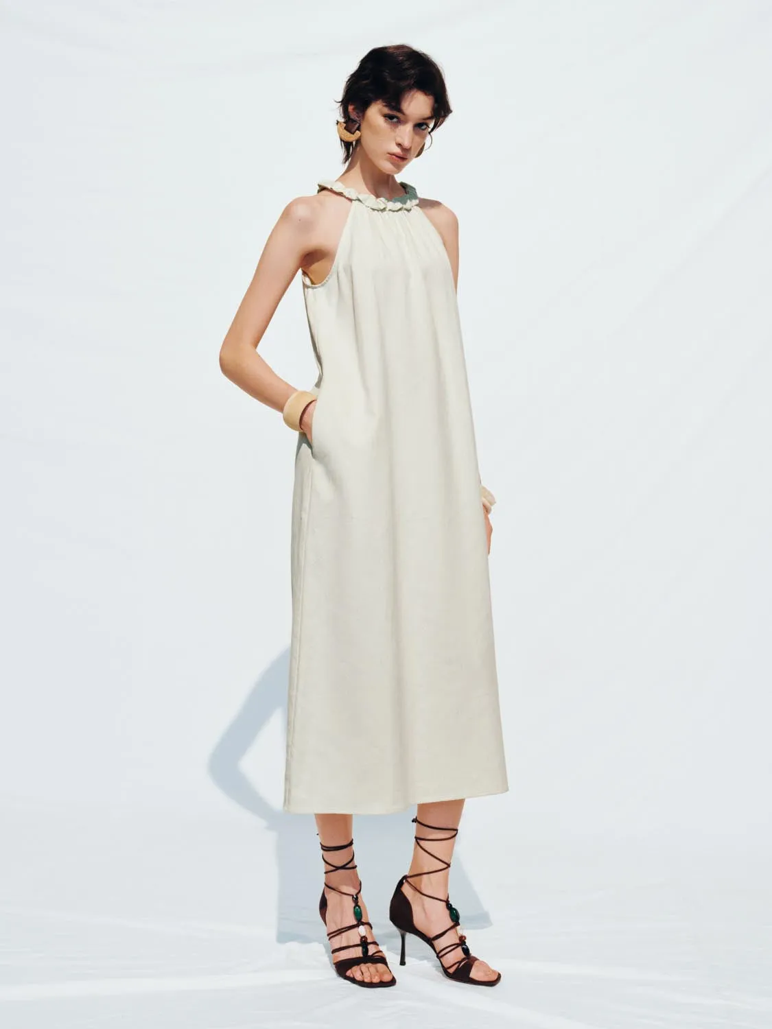 Halter Neck Sleeveless A-Line Maxi Dresses sold by Urban Revivo product image thumbnail 5