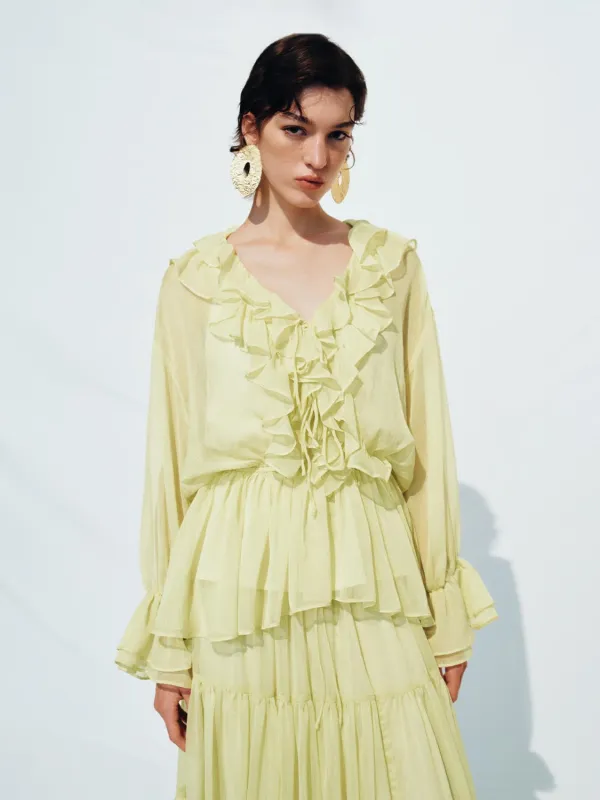 Ruffle Overhead Shirts sold by Urban Revivo