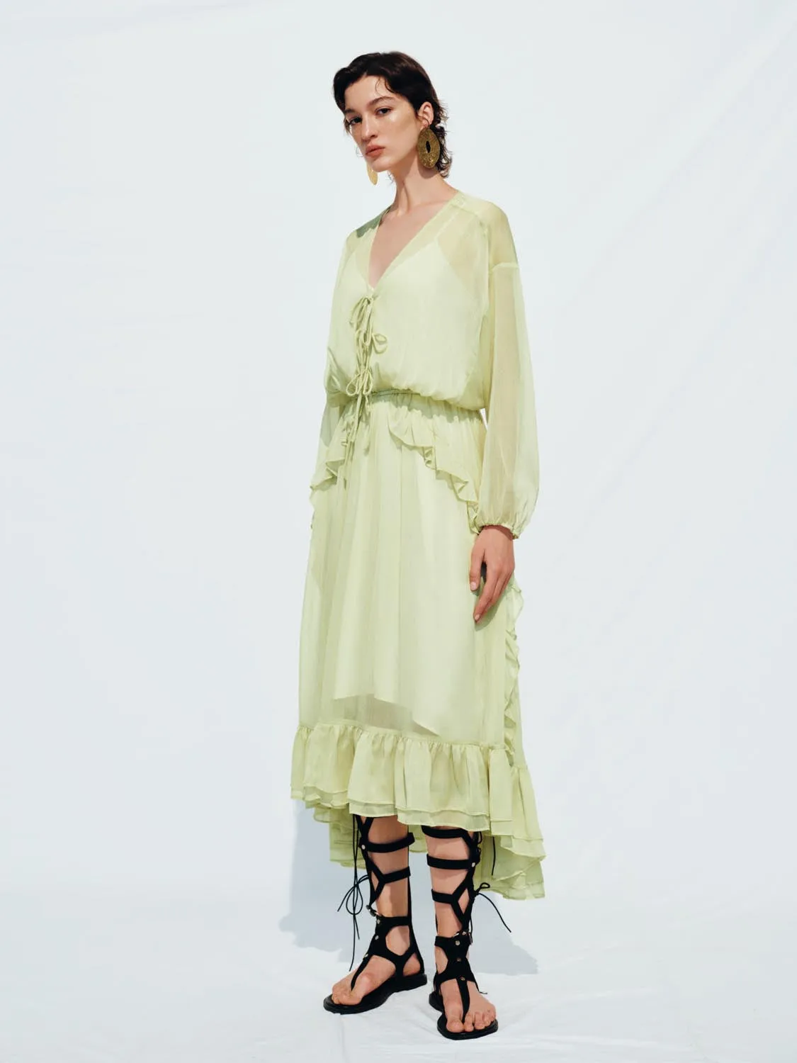 Ruffle A-Line Maxi Dresses sold by Urban Revivo product image thumbnail 5