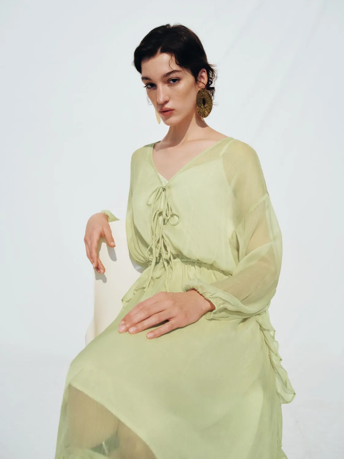 Ruffle A-Line Maxi Dresses sold by Urban Revivo product image thumbnail 2
