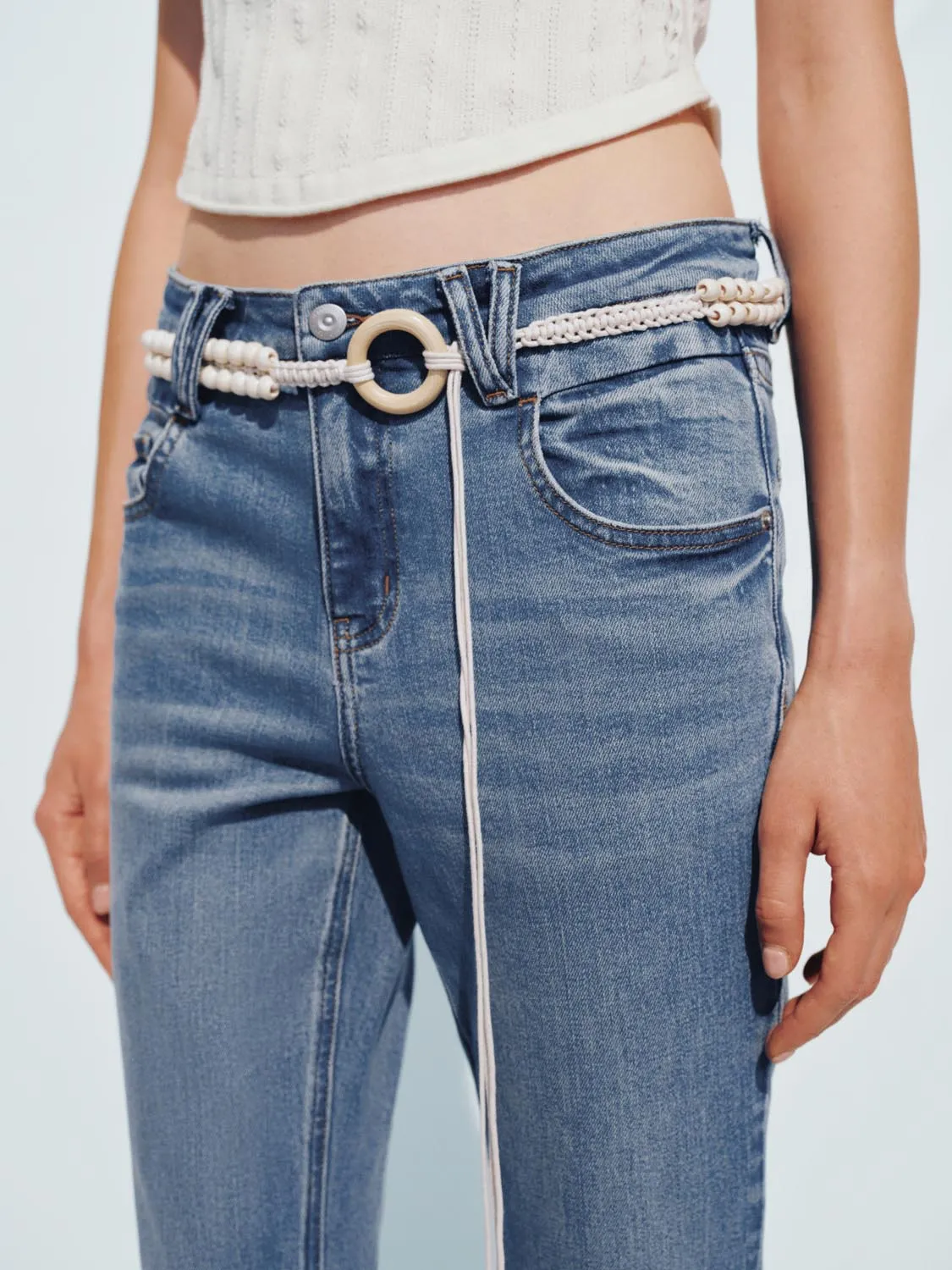 Flared Leg Denim Jeans sold by Urban Revivo product image thumbnail 5