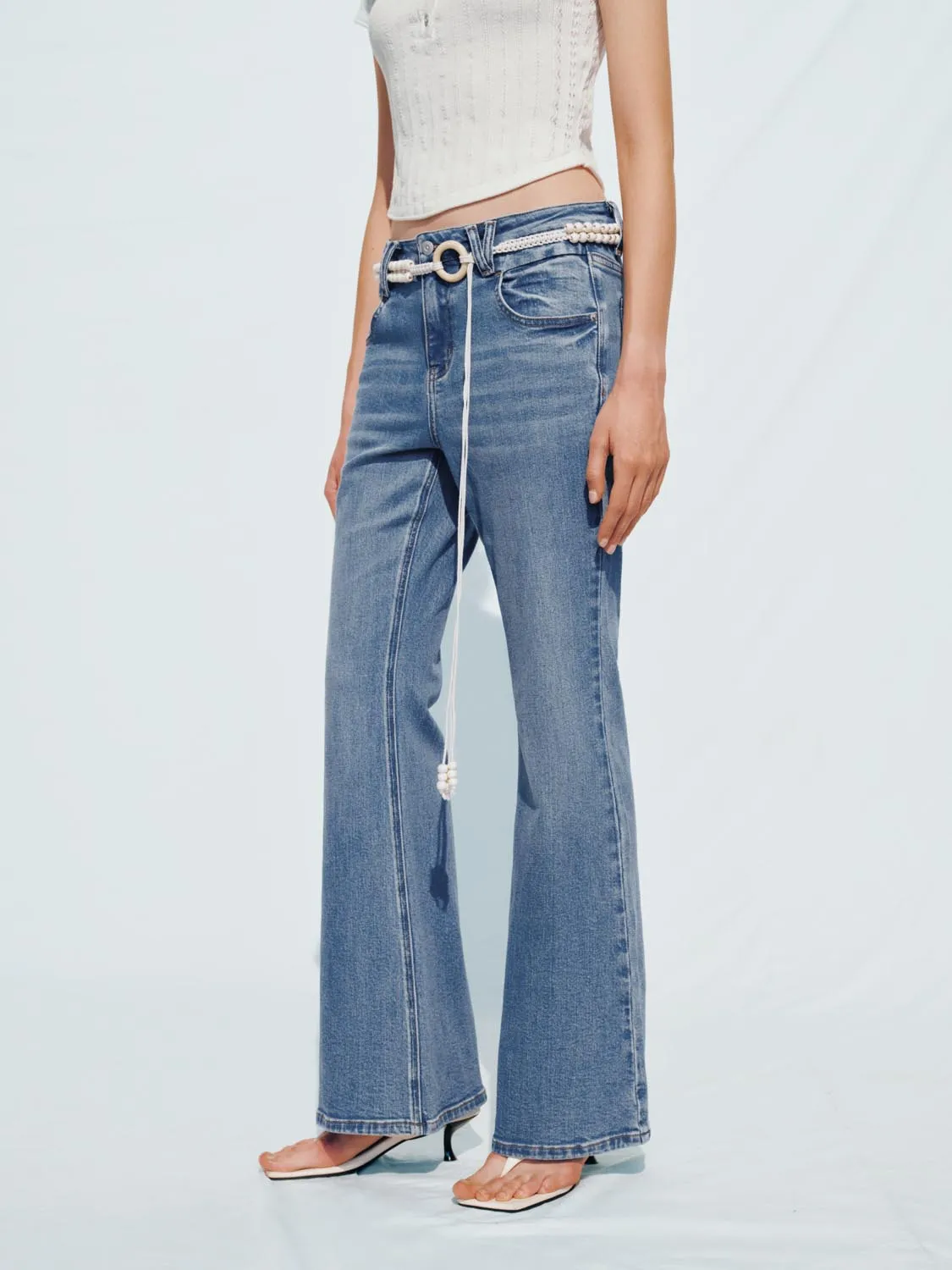 Flared Leg Denim Jeans sold by Urban Revivo product image thumbnail 3