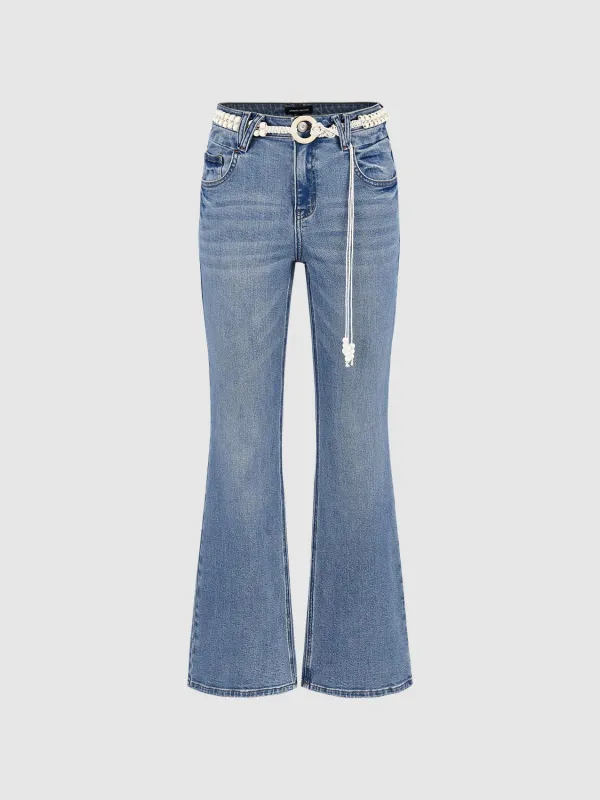 Flared Leg Denim Jeans sold by Urban Revivo