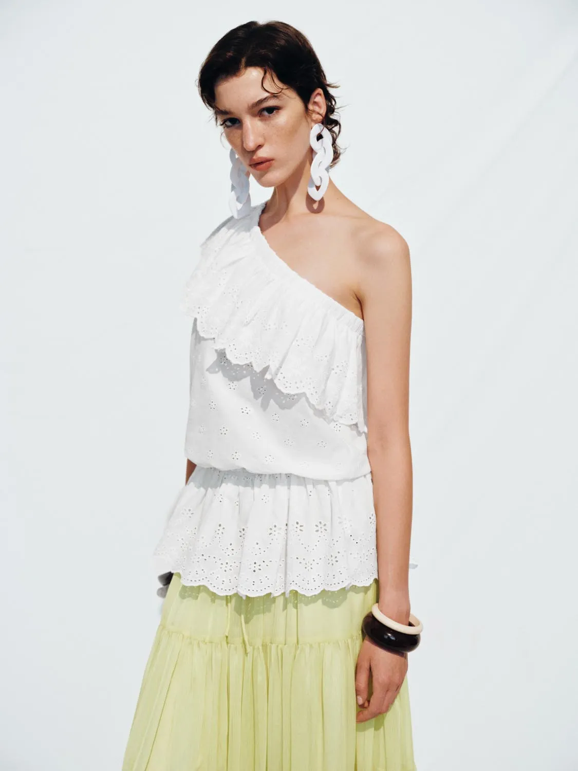 One Shoulder Ruffle Blouses sold by Urban Revivo product image thumbnail 2