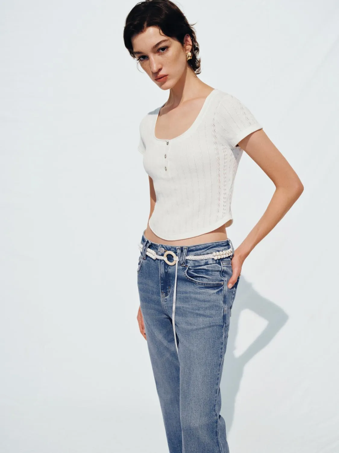 Knitted Short Sleeve T-Shirts sold by Urban Revivo product image thumbnail 2