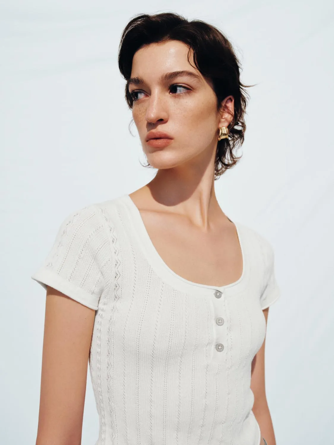 Knitted Short Sleeve T-Shirts sold by Urban Revivo product image thumbnail 3