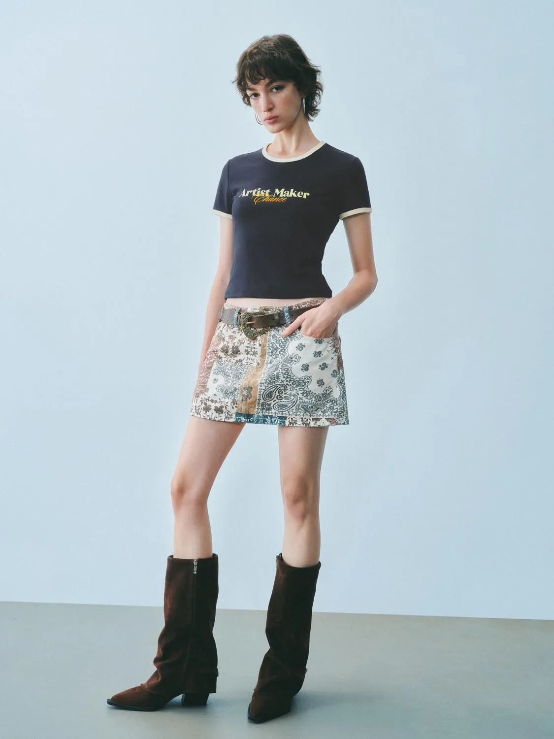 Short Sleeve Cropped T-Shirts sold by Urban Revivo product image thumbnail 5