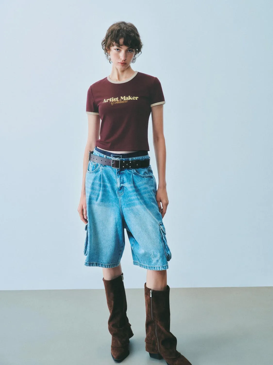 Short Sleeve Cropped T-Shirts sold by Urban Revivo product image thumbnail 4