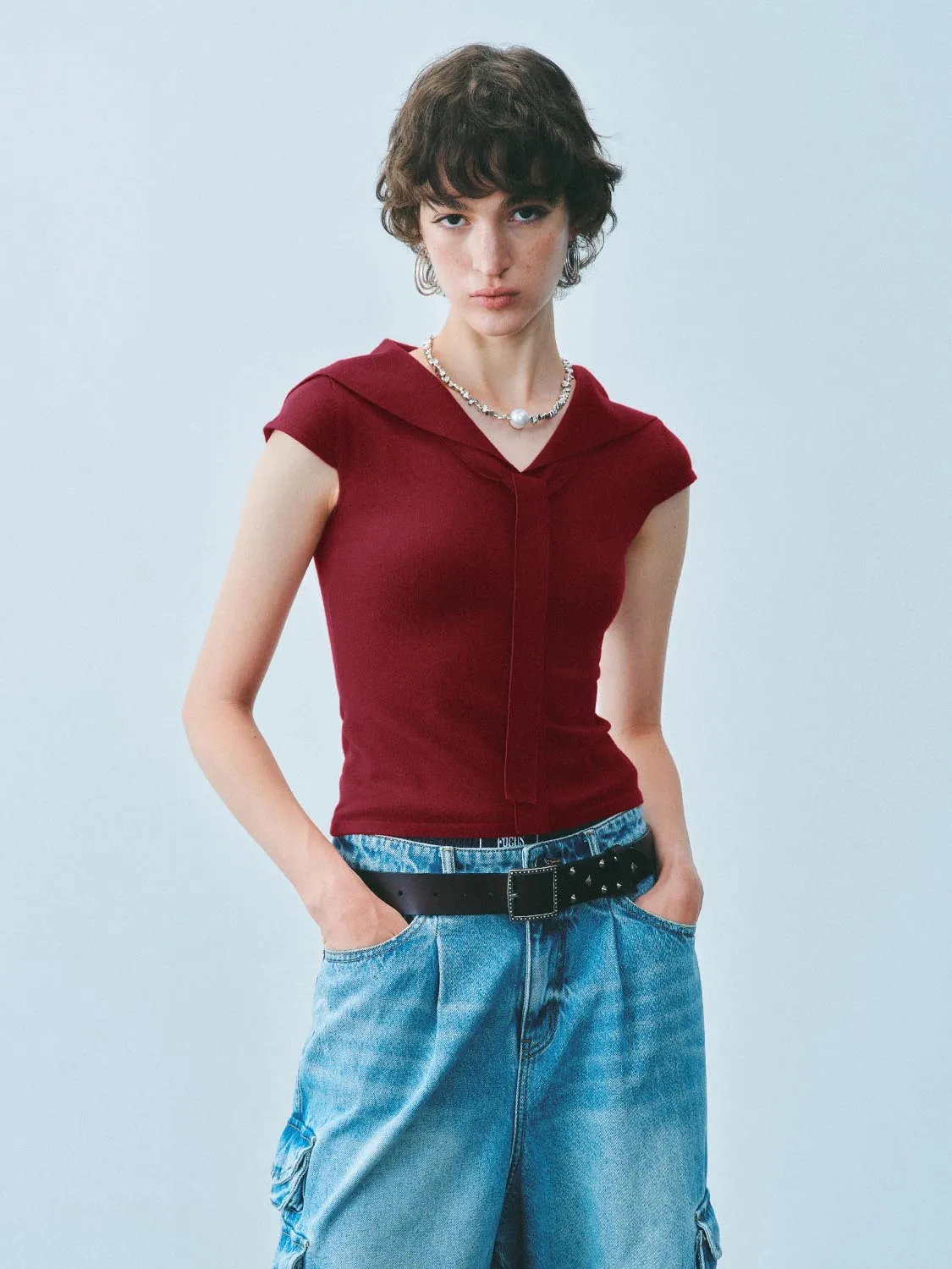 Knitted V-Neck T-Shirts sold by Urban Revivo