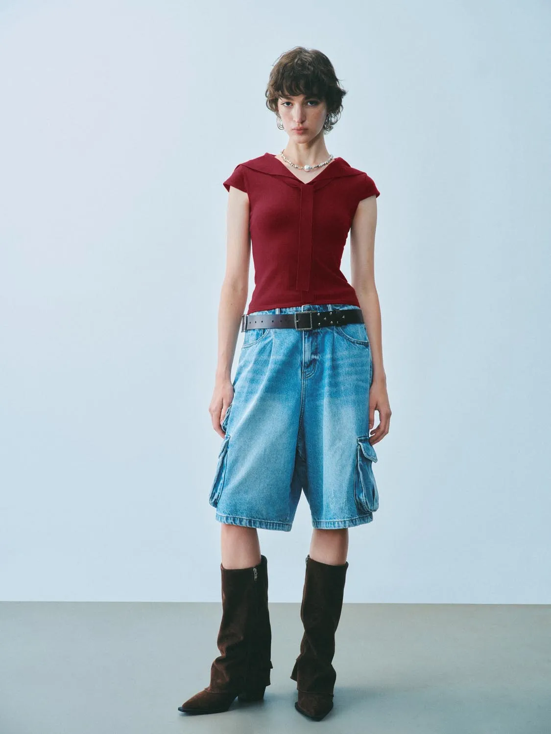 Knitted V-Neck T-Shirts sold by Urban Revivo product image thumbnail 5