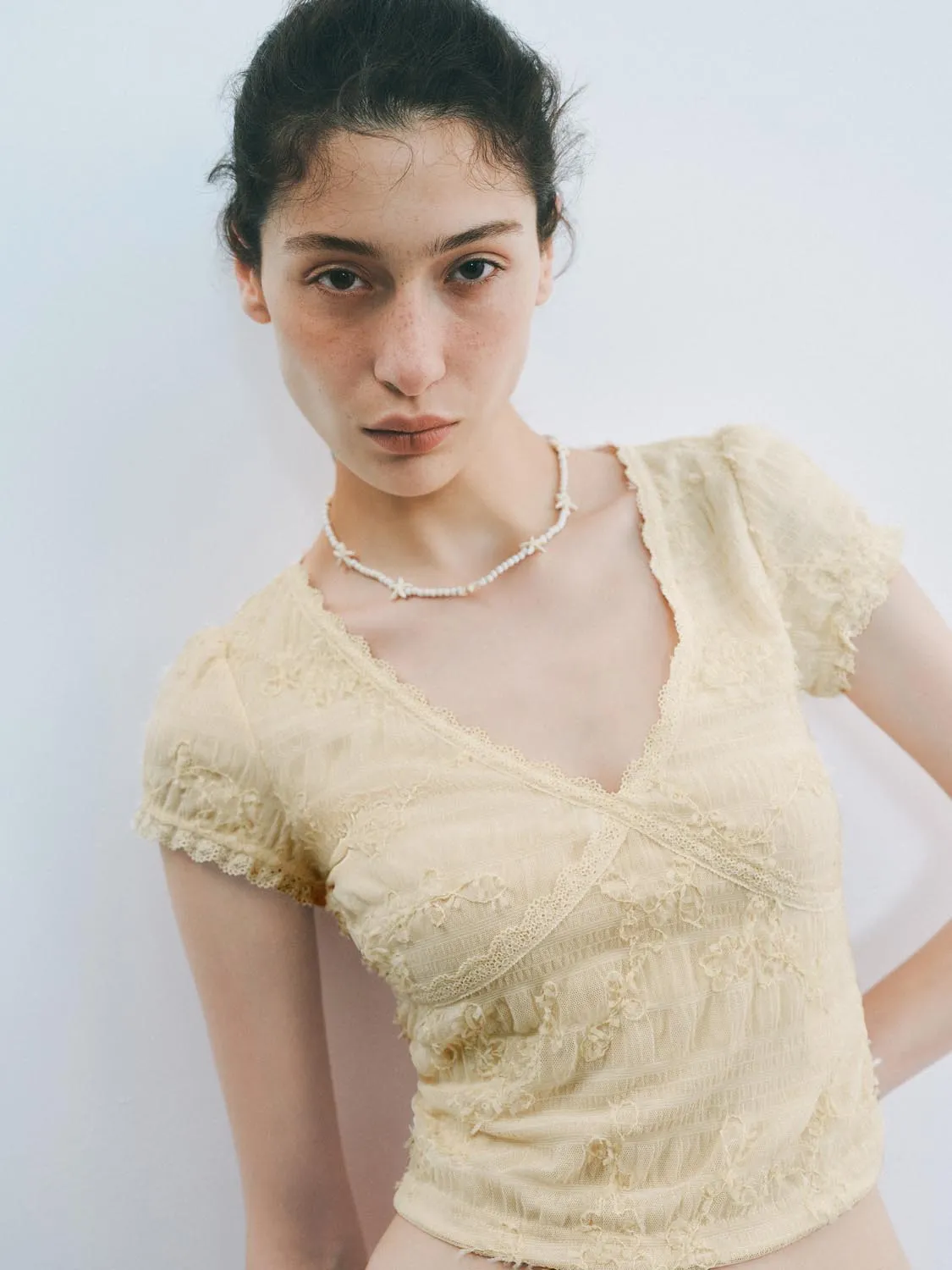 Cropped Lace Blouses sold by Urban Revivo product image thumbnail 2