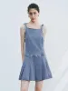Tie Up Front Denim Mini Dresses sold by Urban Revivo