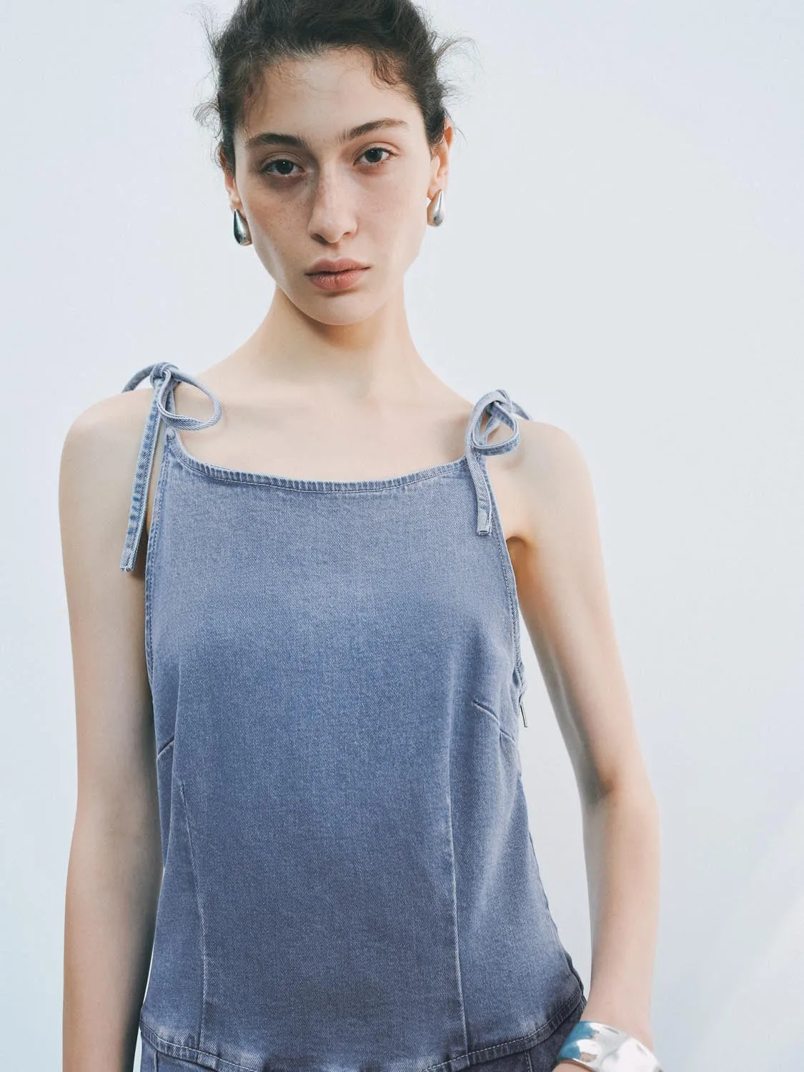 Tie Up Front Denim Mini Dresses sold by Urban Revivo product image thumbnail 3