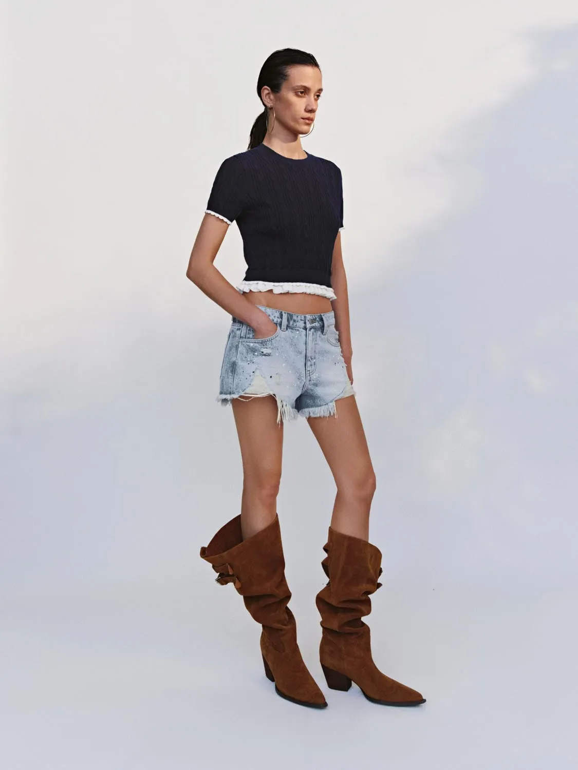 Lettuce Trim Knitted T-Shirts sold by Urban Revivo product image thumbnail 5