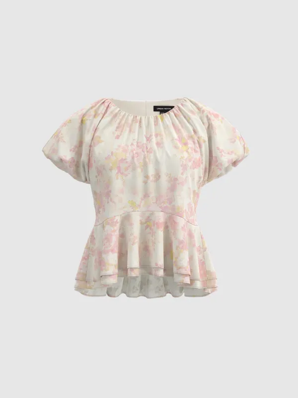 Floral Ruffle Overhead Shirts sold by Urban Revivo