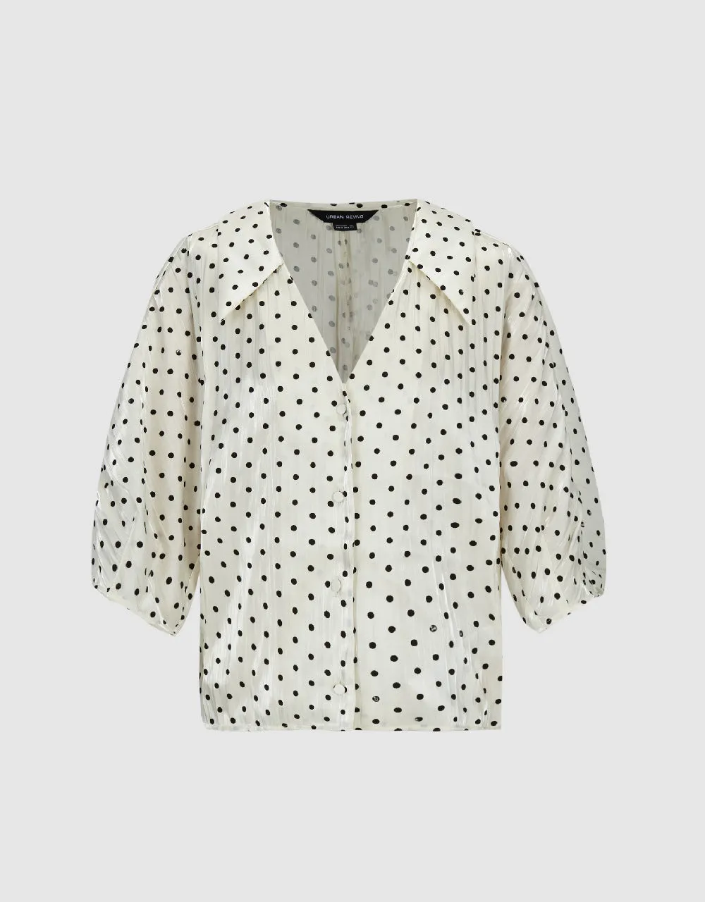 Polka Dot V-Neck Shirt sold by Urban Revivo product image thumbnail 2