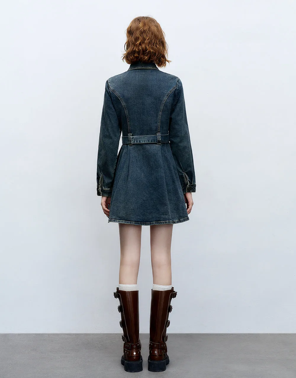 A-Line Denim Dress sold by Urban Revivo product image thumbnail 4