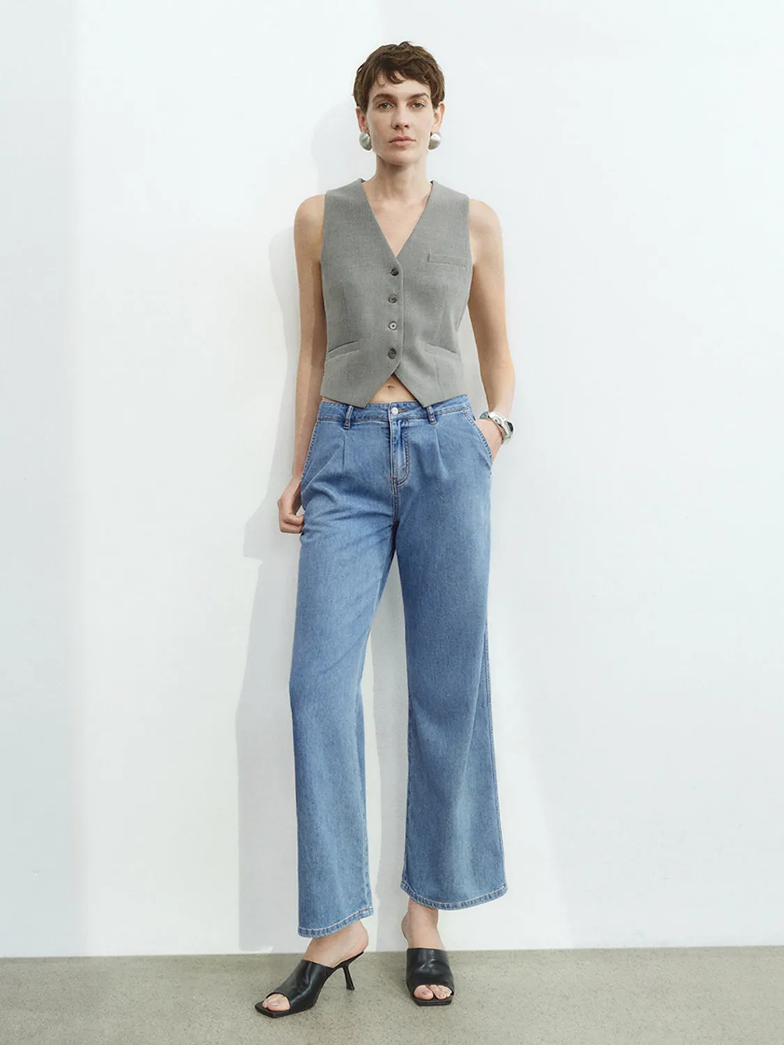 Wide-Leg Denim Jeans sold by Urban Revivo product image thumbnail 5