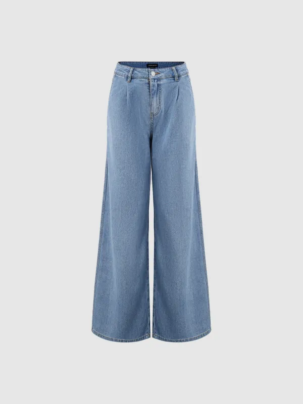 Wide-Leg Denim Jeans sold by Urban Revivo