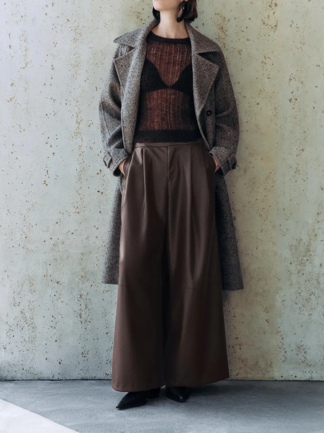 Vegan Leather Wide-Leg Pants sold by Urban Revivo product image thumbnail 2