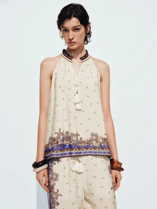 Sleeveless Floral Overhead Shirts sold by Urban Revivo