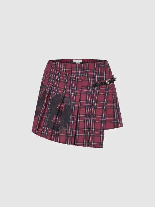 Plaid Mini A-Line Skirts sold by Urban Revivo