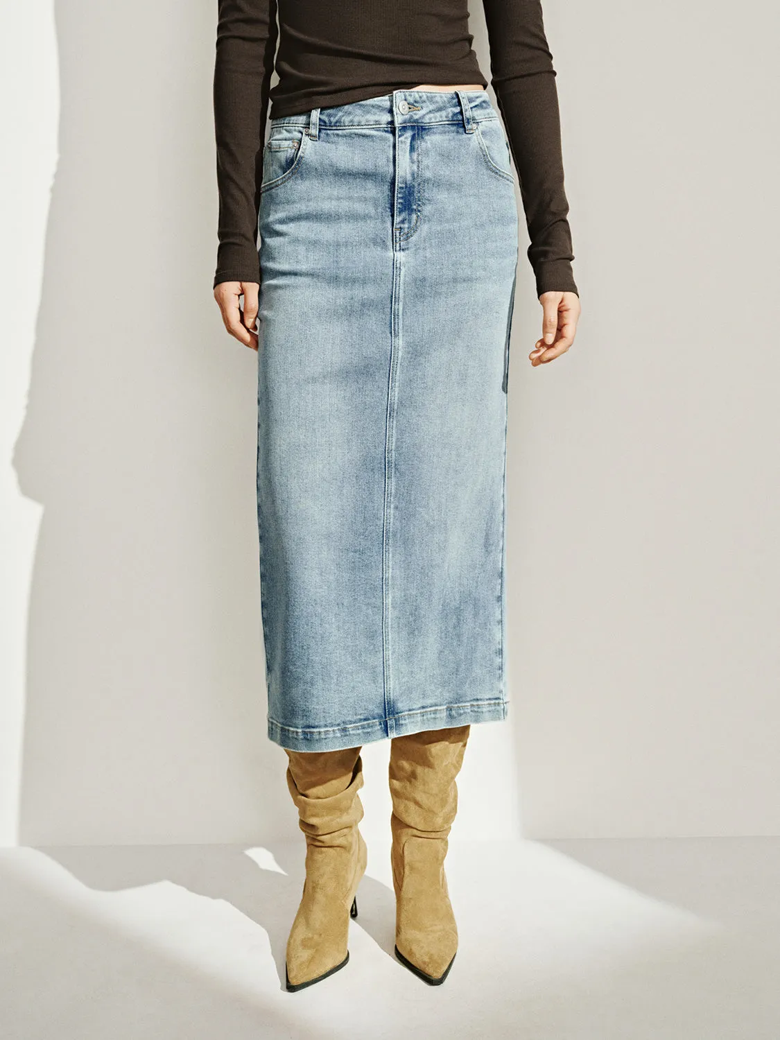Midi Denim Skirts sold by Urban Revivo product image thumbnail 2