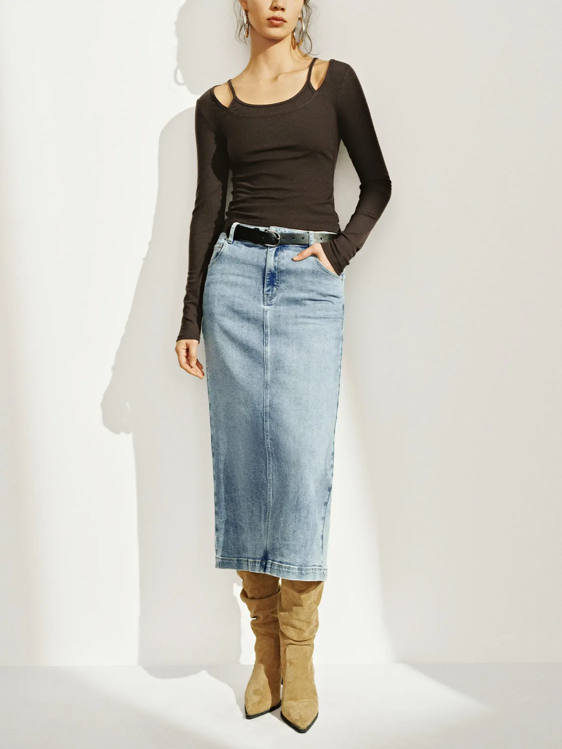 Midi Denim Skirts sold by Urban Revivo product image thumbnail 5